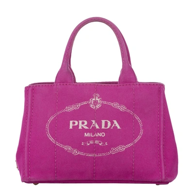 Pre-owned Prada Pink Canvas Canapa Logo Tote Bag