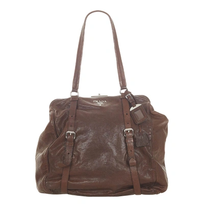 Pre-owned Prada Brown New Look Leather Tote Bag