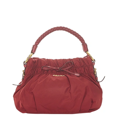 Pre-owned Prada Red Nylon Tessuto Shoulder Bag