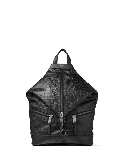 Shop Jimmy Choo Fitzroy Leather Backpack In Schwarz