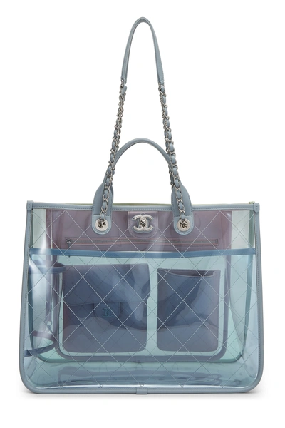 CHANEL S/S18 *COCO SPLASH PVC* Vinyl Quilted Tote Bag 2-way Transparent  LIMITED!