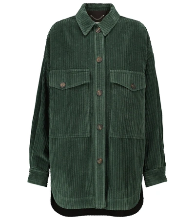 Shop Golden Goose Delicia Corduroy Shirt Jacket In Green