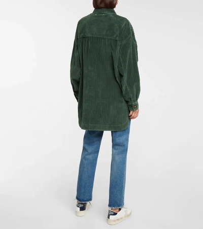 Shop Golden Goose Delicia Corduroy Shirt Jacket In Green