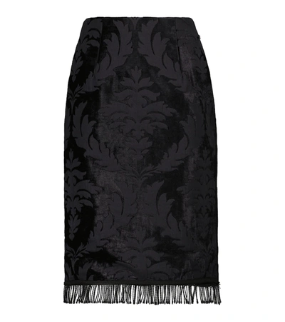 Shop Marine Serre Moon Salutation Regenerated Midi Skirt In Black