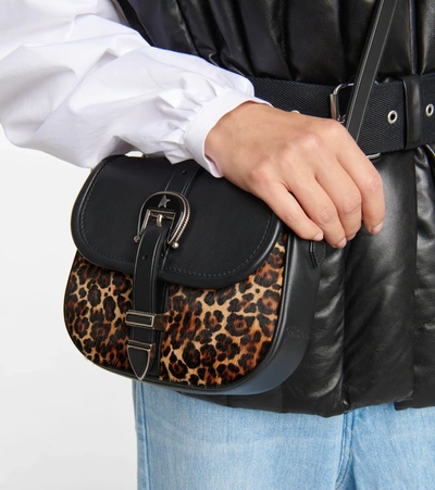 Shop Golden Goose Rodeo Small Leopard-print Crossbody Bag In Black