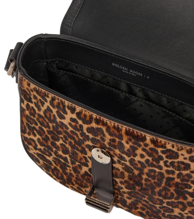 Shop Golden Goose Rodeo Small Leopard-print Crossbody Bag In Black