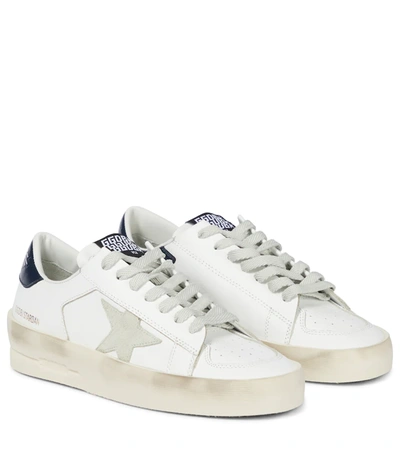 Golden Goose Stardan Mixed Media Sneaker in Petroleum/White/Black at Nordstrom, Size 7Us