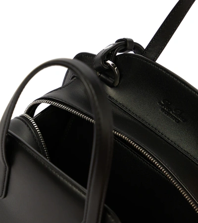 Loro Piana Sesia Micro Leather Tote In Black
