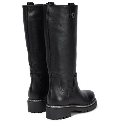 Shop René Caovilla Knee-high Leather Boots In Black