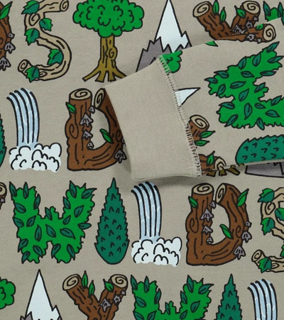 Stella Mccartney Illustration-print Organic Cotton Sweatshirt In Green