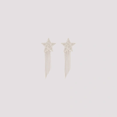 Shop Saint Laurent Stars & Love Star Earrings In Silver