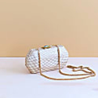 Likha Dusty Rose Houndstooth Clutch - Straw Clutch Likhâ In Clutch