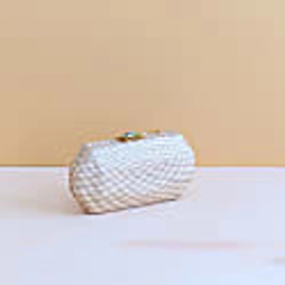 Likha Dusty Rose Houndstooth Clutch - Straw Clutch Likhâ In Clutch
