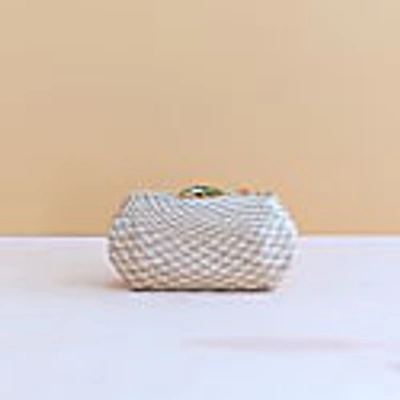 Likha Dusty Rose Houndstooth Clutch - Straw Clutch Likhâ In Clutch