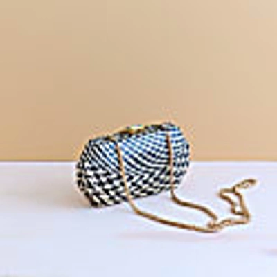 Likha Women's Black Houndstooth Clutch - Handwoven Clutch In Clutch