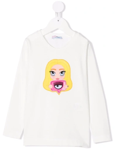 Shop Chiara Ferragni Doll-print Cotton T-shirt In White