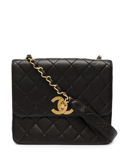 Pre-owned Chanel 1995 Classic Flap Crossbody Bag In Black