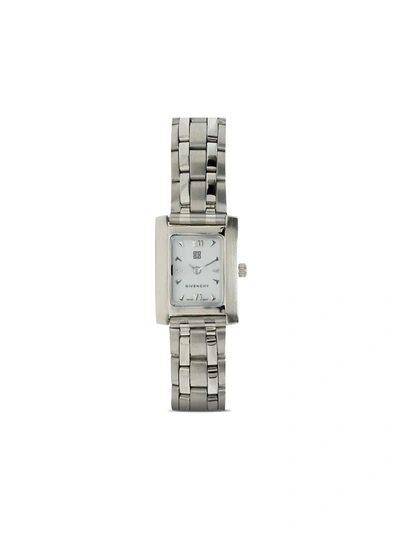 Pre-owned Givenchy Square Face Quartz Watch In Silver