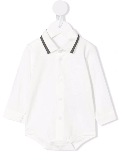 Shop Il Gufo Shirt-style Bodysuit In White