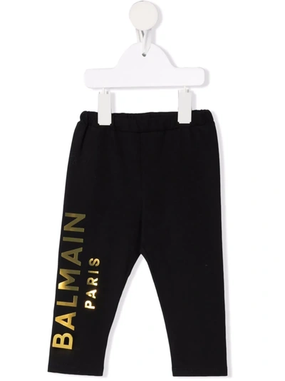 Shop Balmain Logo-print Track Pants In Black