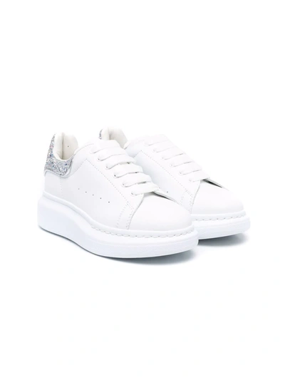 Shop Alexander Mcqueen Oversized Glitter-detail Lace-up Sneakers In White