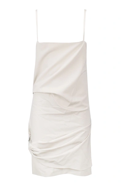 Shop Attico Clasp-detail Mini Dress In White