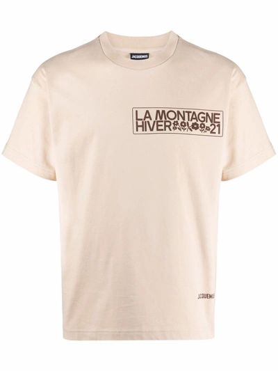 Shop Jacquemus Le T-shirt Montagne Top In Neutrals