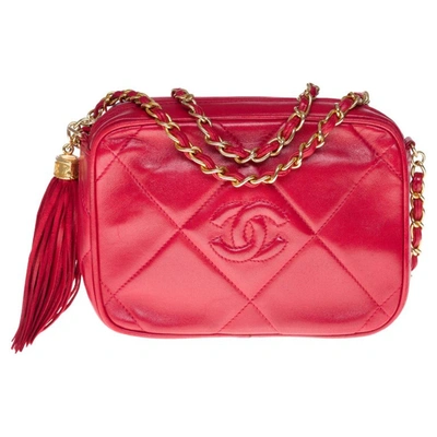 Pre-owned Chanel Mini Camera Shoulder Bag In Red