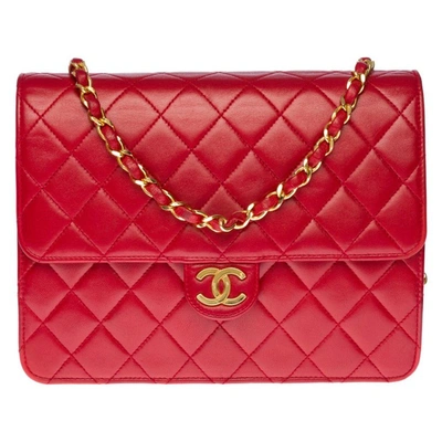 Pre-owned Chanel Classic 22cm Shoulder Bag In Red
