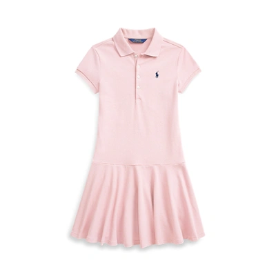 Shop Polo Ralph Lauren Cotton Mesh Polo Dress In Hint Of Pink