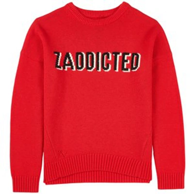 Shop Zadig & Voltaire Red Zaddicted Knitted Sweater