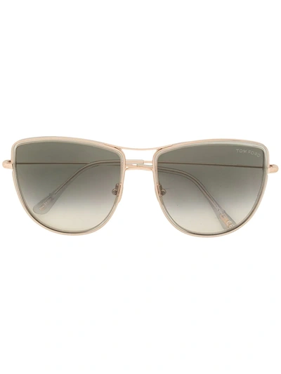 Tom Ford Oversized Cat-eye Sunglasses In Silber