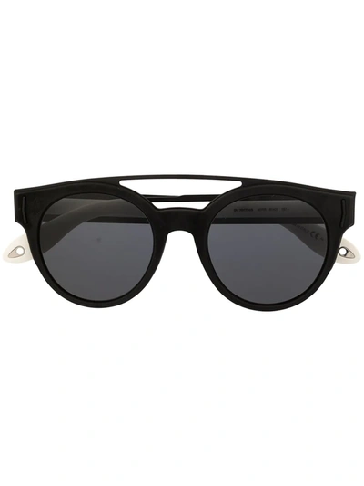 Shop Givenchy Round Frame Large-logo Sunglasses In Schwarz