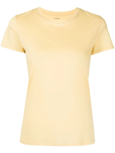 Shop Vince Crewneck Cotton T-shirt In Gelb