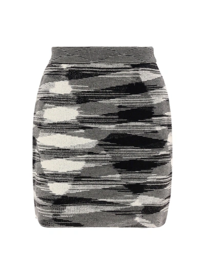 Shop Missoni Striped Knit Skirt In Multi