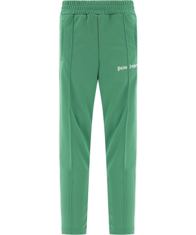 Shop Palm Angels Logo Printed Track Pants In Green