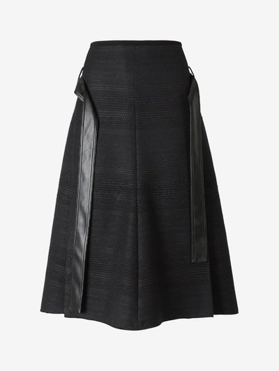 Shop Proenza Schouler Belted Textured Skirt In Black