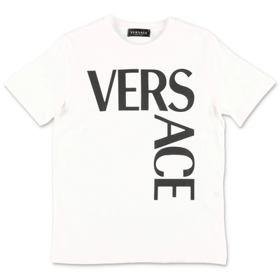 Shop Versace Kids Logo Print T In White
