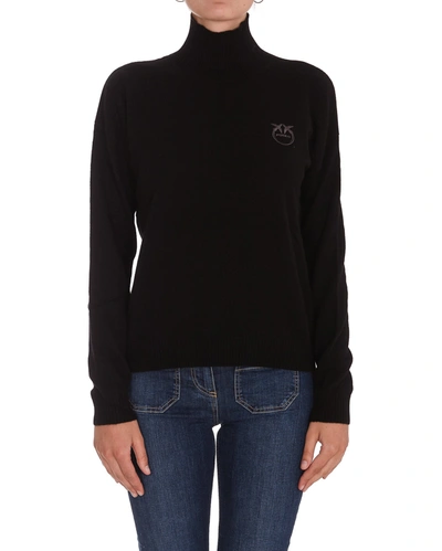 Shop Pinko Logo Embroidered Knitted Jumper In Black