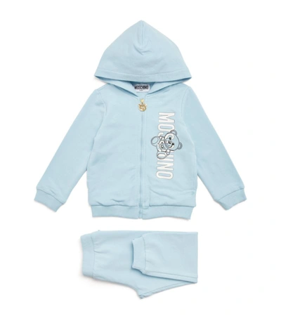 Shop Moschino Kids Teddy Bear Logo Tracksuit (3-36 Months) In Blue