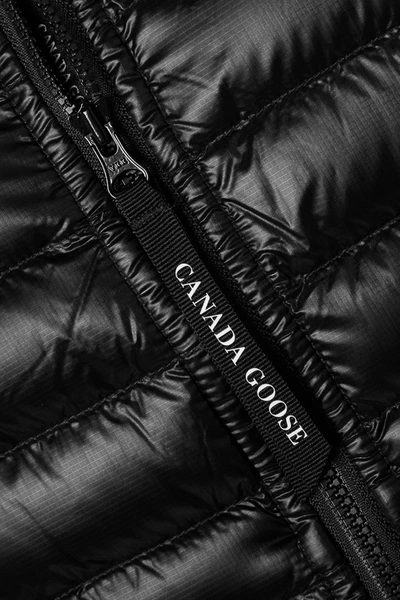 Shop Canada Goose Hybridge Lite Hooded Stretch Jersey-trimmed Quilted Shell Down Jacket In Black