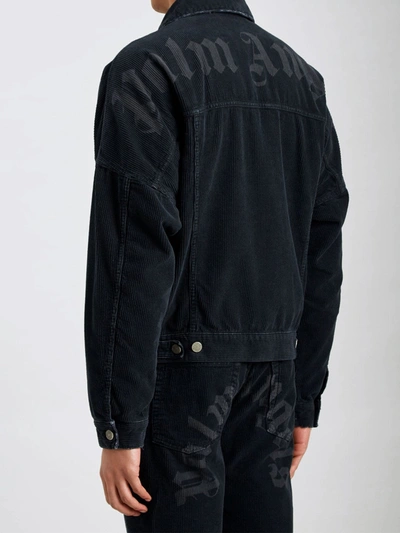 Shop Palm Angels Black Corduroy Jacket