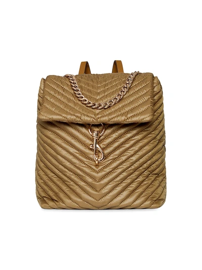 Shop Rebecca Minkoff Edie Chevron-quilted Nylon Backpack In Military