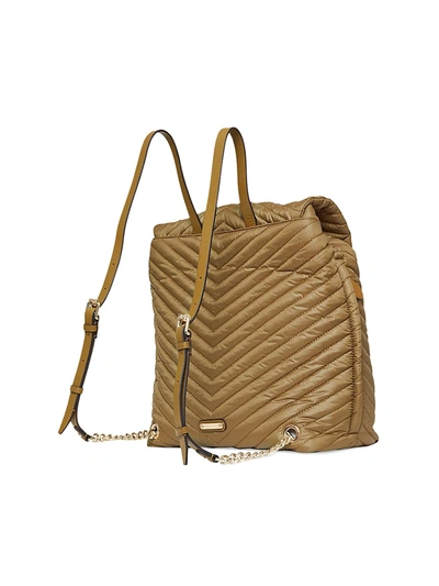 Shop Rebecca Minkoff Edie Chevron-quilted Nylon Backpack In Military