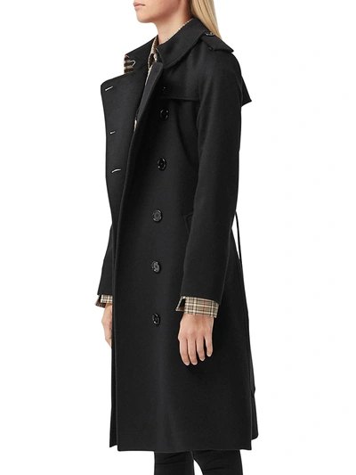 Shop Burberry Kensington Cashmere Coat In Black