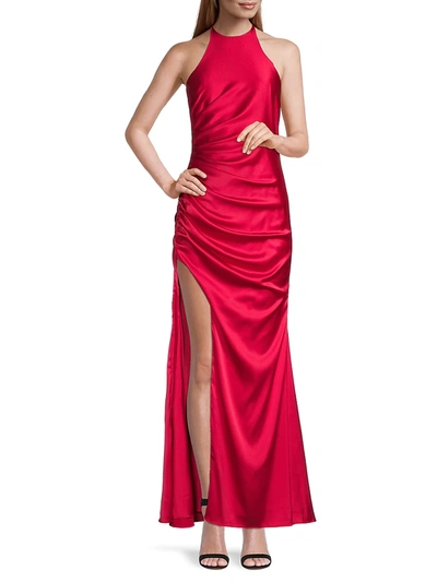 Shop Fame And Partners Women's The Ashe Halter Dress In Red