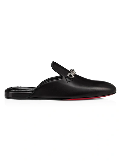 Christian Louboutin Coolito Swing Leather Slippers In Black 