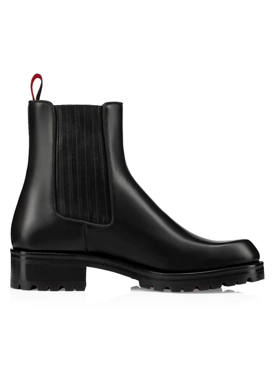 Shop Christian Louboutin Motok Leather Chelsea Boots In Black