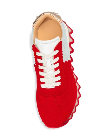 Shop Christian Louboutin Loubishark Sneakers In Red White
