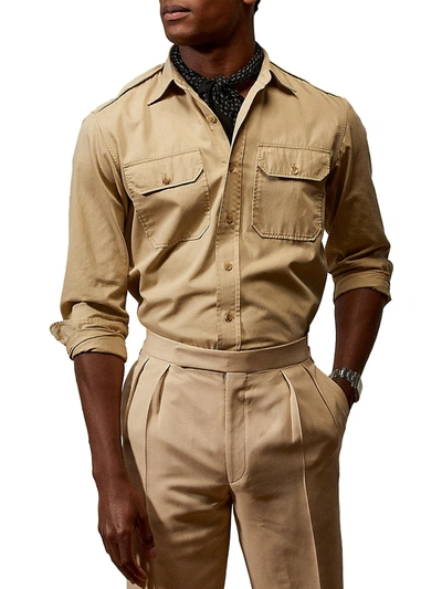 Shop Ralph Lauren Men's Raleigh Military Classic Shirt In Classic Tan